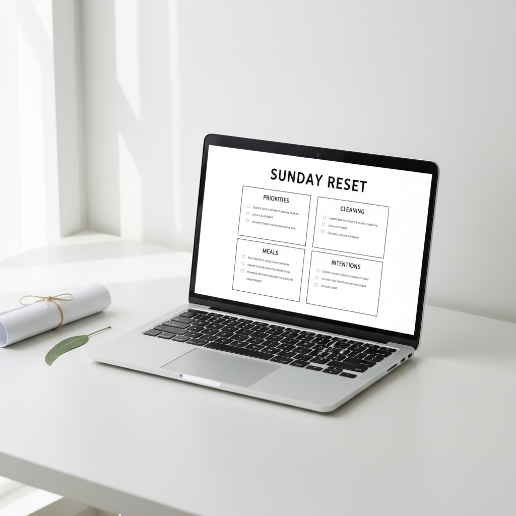 Sunday Reset mockup