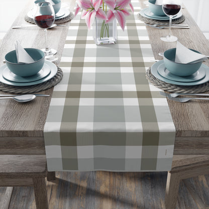 Cottage Gingham Table Runner - Sage Green for Dining, Holiday & Everyday