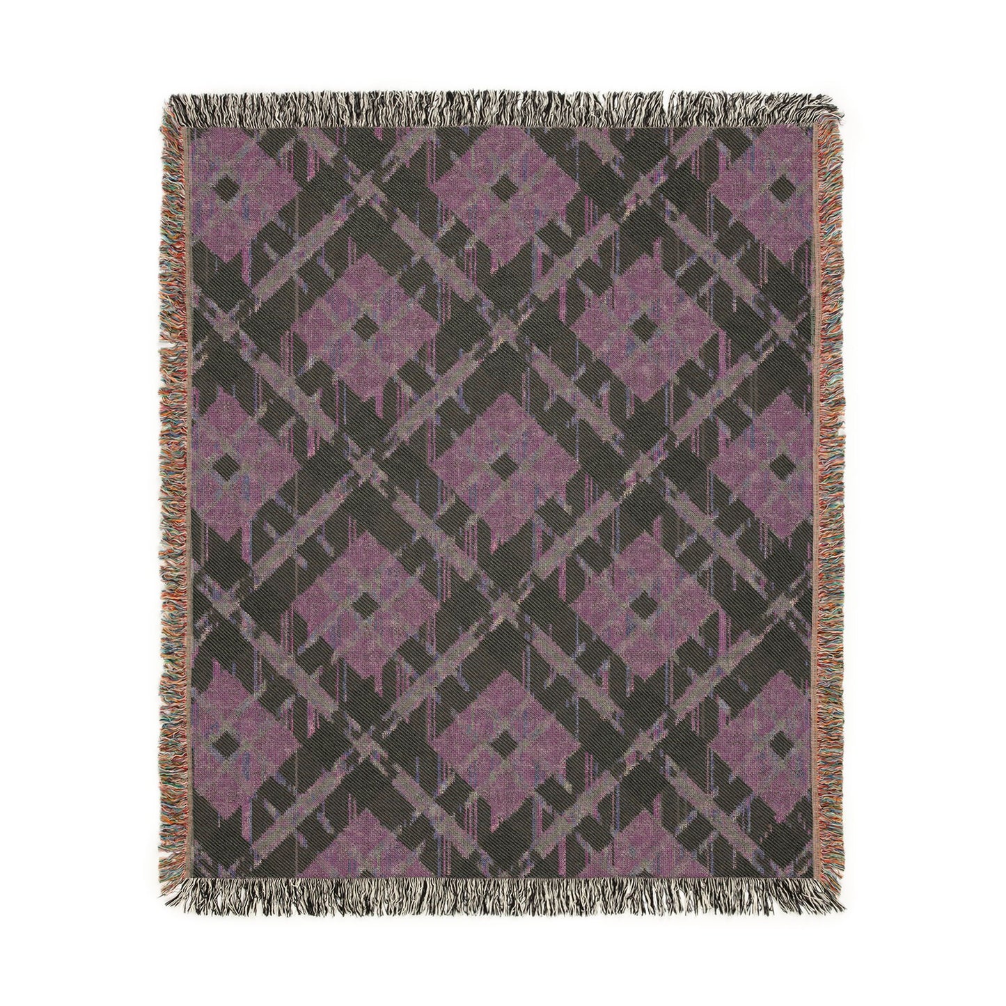 Pastel Green Plaid Woven Blanket