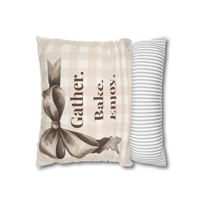 Gather. Bake. Enjoy. - Farmhouse Throw Pillow