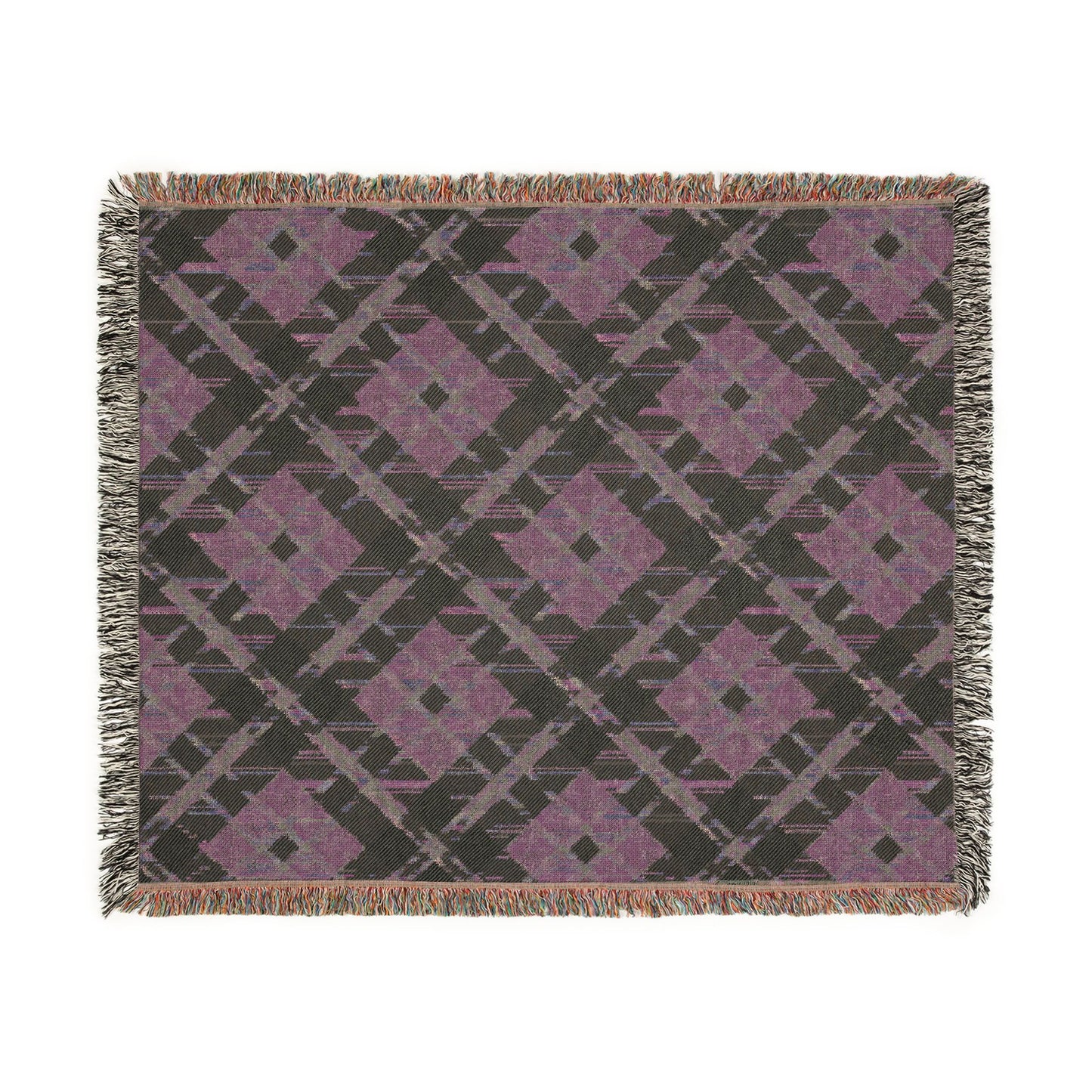 Pastel Green Plaid Woven Blanket
