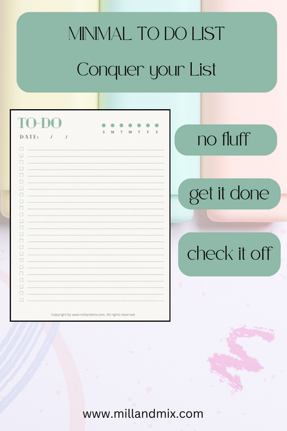 Minimal To Do List Printable