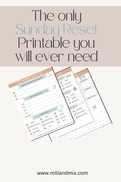 Sunday Reset Printable