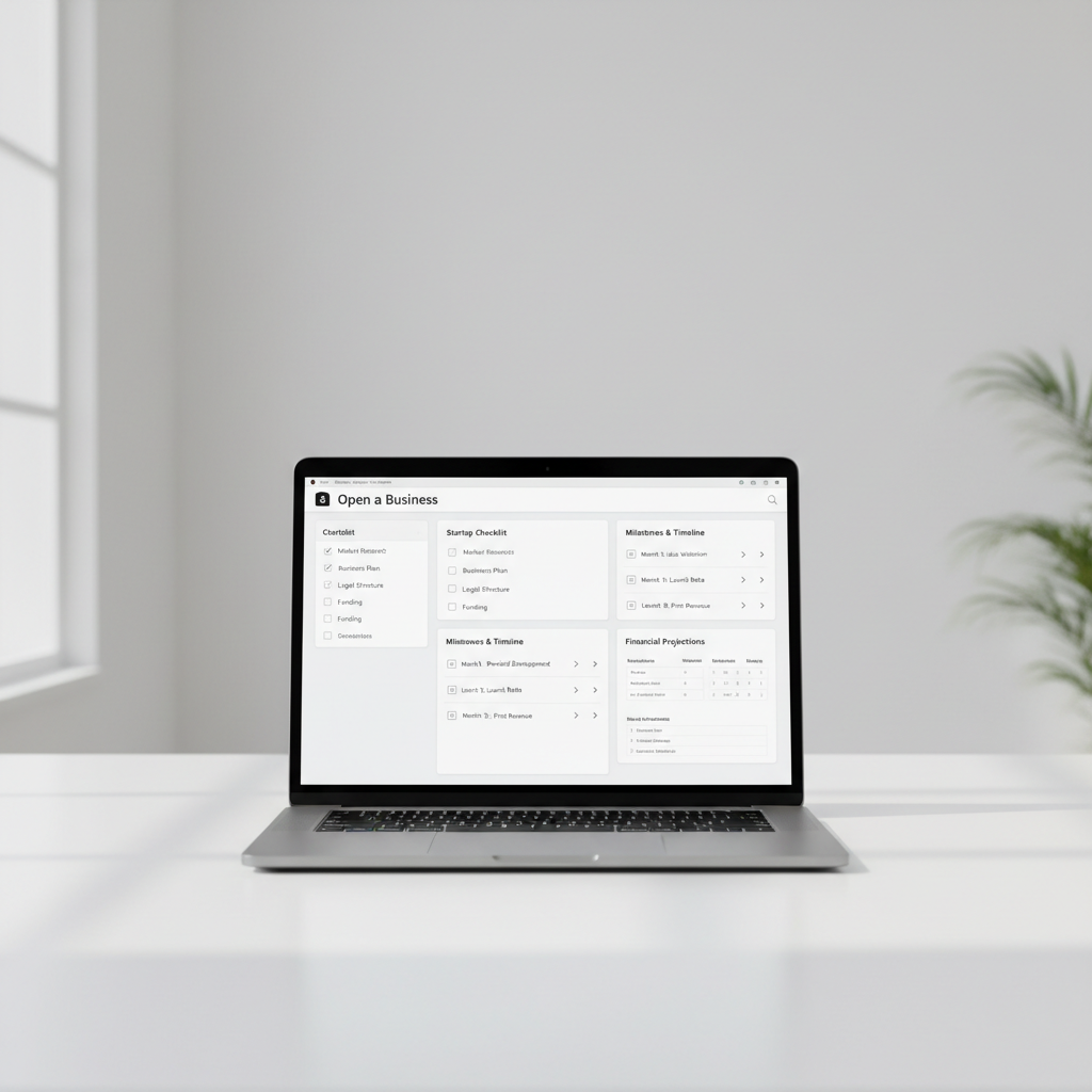 Open a Business mockup
