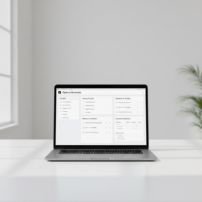 Open a Business mockup