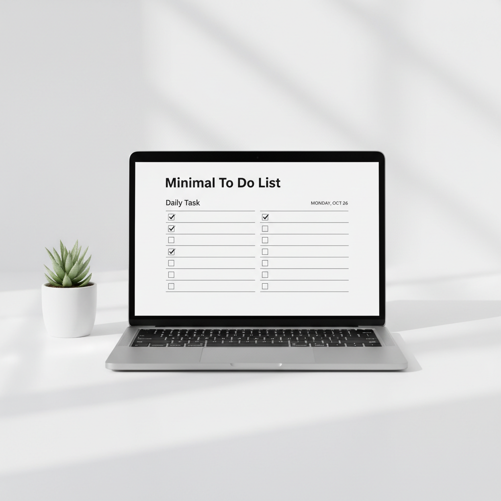 Minimal To Do List mockup