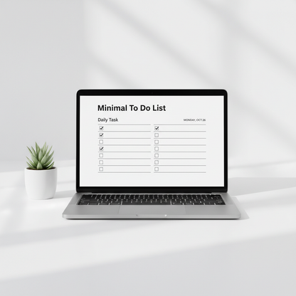 Minimal To Do List mockup