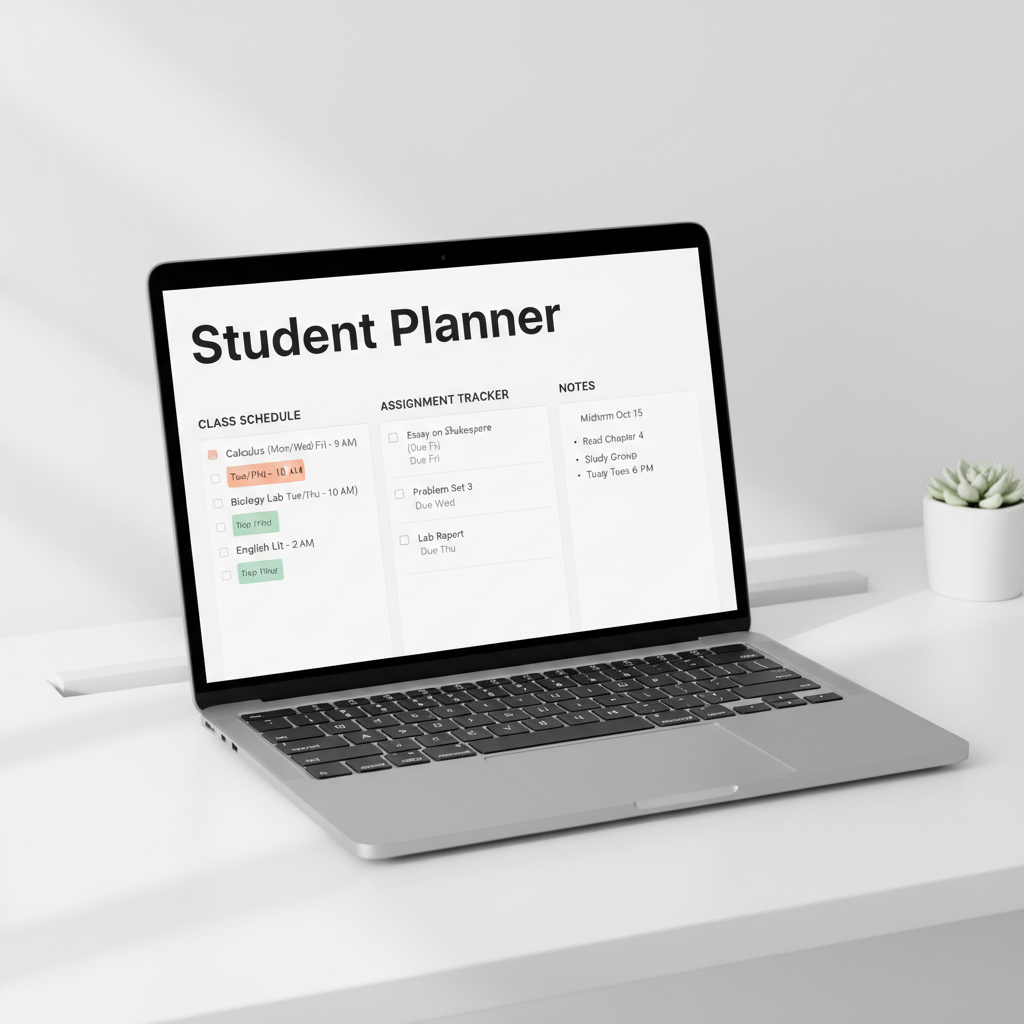 Student Planner mockup