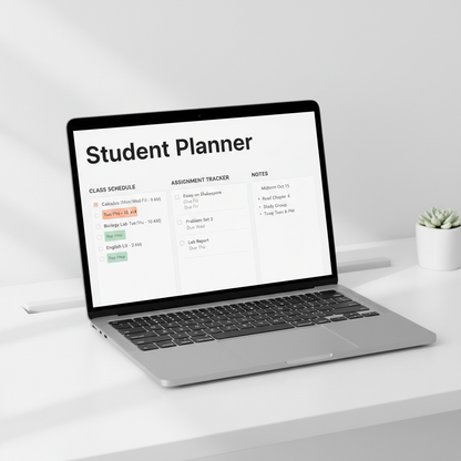 Student Planner mockup