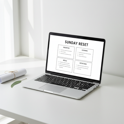 Sunday Reset mockup